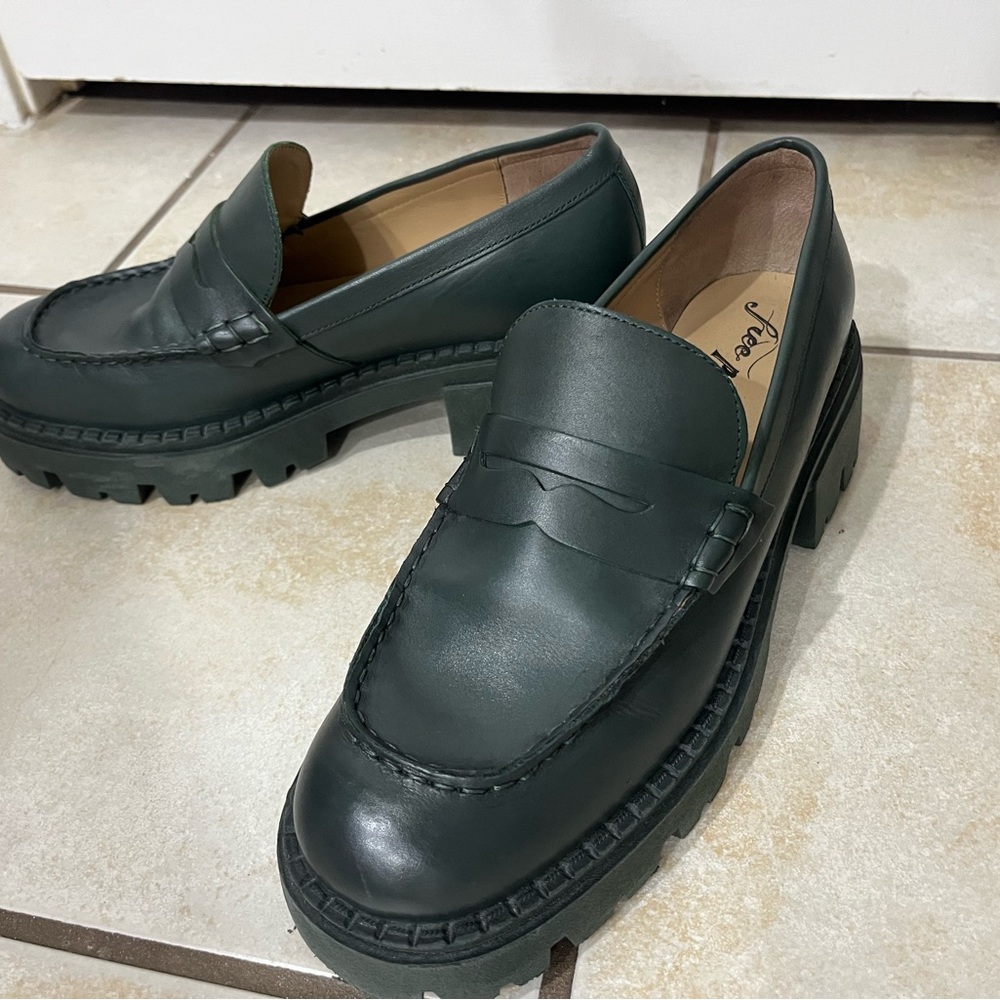 Green Leather Loafers